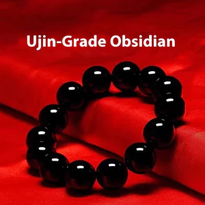 Vòng tay hạt Obsidian màu đen thanh lịch cho phong cách tối giản Unisex