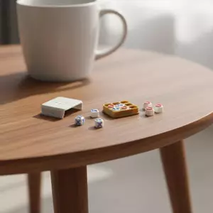 MJnmc Nhà búp bê Mini Tic Tac Toe Set, Trò chơi bảng X O thực tế, Phụ kiện cảnh nhà búp bê để giả vờ chơi & đạo cụ chụp ảnh mới