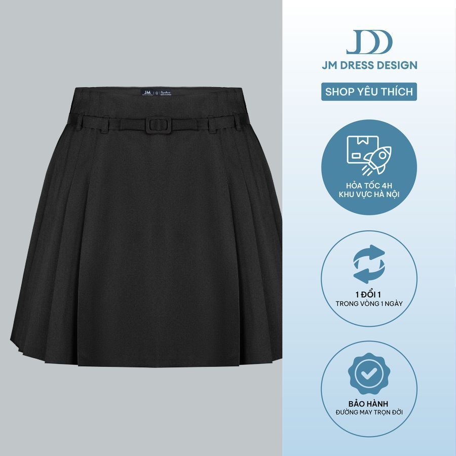 Chân váy xếp ly sườn đai bản nhỏ 4S09.2502K, chân váy tennis kèm đai thiết kế bởi JM Dress Design