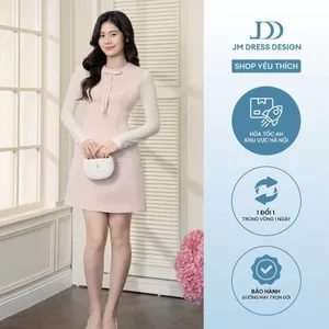 Đầm Thu Đông Dáng A Dài Tay Thanh Lịch Công Sở Dự Tiệc 1F28.2510. Váy Công Sở Dài Tay Nữ Form A Sang Trọng By JM