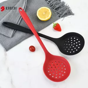 Bộ lọc nấu ăn bằng silicon có tay cầm dài Bộ lọc chống gỉ Bộ lọc chịu nhiệt Muỗng lưới Skimmer Lưới dầu Dụng cụ nhà bếp VN