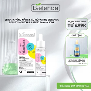 Serum chống nắng siêu mỏng nhẹ Bielenda Beauty Molecules SPF50 PA++++ nâng tone, dưỡng trắng da 30ml