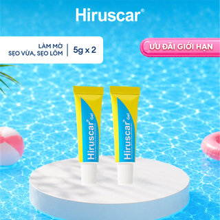 Bộ 2 Gel Hiruscar cải thiện sẹo vừa, sẹo lõm, sẹo thâm Hiruscar 5g