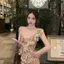 Tiệc hoa Cô gái Pure Desire Wave Collar Đính cườm Pháp Áo yếm nữ Slim-fit Slimer Look Tính khí Hot Girl Style Top