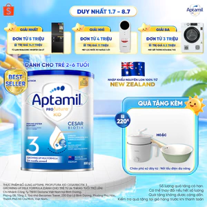 Sữa bột Aptamil Kid Cesarbiotik New Zealand số 3 (800g) cho bé 2-6 tuổi_LS1