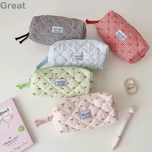 Túi đựng bút TUYỆT VỜI, Túi đựng bút dây kéo lưới anh đào, Hộp đựng văn phòng phẩm dung tích lớn di động cho quà tặng bé gái