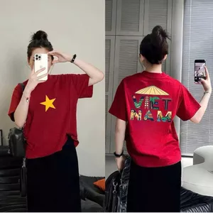 Áo Thun Phông Nữ Nam Mẫu Mới 3158 In Chữ Form Rộng Unisex Chất Cotton-cờ đỏ sao vàng-sdfd