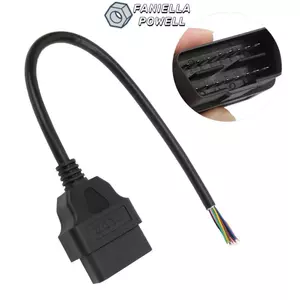 Cáp công cụ chẩn đoán FANIELLAPOWELL, Bộ chuyển đổi Obd2 dây cắm mở 30cm / 11.8Inch, Sửa đổi DIY Cụ thể 16 Pin Nam Đa năng Obd2 Pigtail