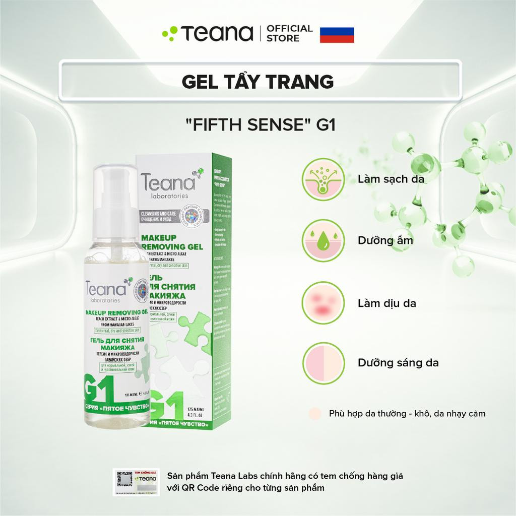 Gel tẩy trang Teana Fifth Sense G1 chiết xuất quả đào và tảo vi sinh cho da khô 125ml
