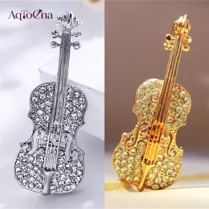 AqToCna Thời Trang Nữ Vàng Mạ Bạc Pha Lê Vĩ Cầm Khăn Thổ Cẩm Kim Cương Giả Thổ Cẩm AqToCna