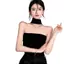 Summer Pure Desire Black Halterneck Camisole Tube Top One-Shouled Ngực Slim-fit Hot Girl có thể mặc áo ngắn bên trong bên ngoài dành cho nữ