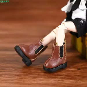 QEARY 1 Đôi Ob11 Búp Bê Giày Cao Cấp, Trang Phục Dễ Thương Giả Vờ Chơi Búp Bê Giày Da Giày Bốt, Búp Bê Trang Điểm Đồ Chơi Handmade Giày Thường Ngày Đen Nâu Obitsu 11 Giày Búp Bê 1 / 12 Bjd