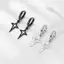 JULYHOT 1 Cặp Gothic Phong Cách Punk Hợp Kim Thả Bông Tai Bla / Màu Bạc Ngôi Sao Chữ Thập Đơn Giản Thời Trang Tai Dành Cho Nữ Ro Trang Sức Massivedeals