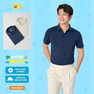 Áo sơ mi nam YODY cộc tay Business Casual không đường may dáng suông dễ mặc MOSH25S063