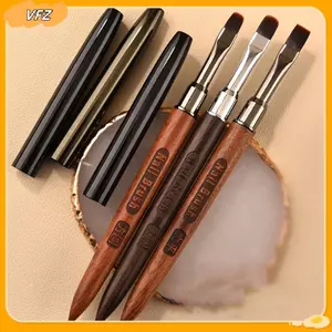 VFZ Móng Tay Lót Bàn Chải Tay Cầm Bằng Gỗ Có Thể Tái Sử Dụng Chống Trơn Trượt Đường Pháp Tranh Hoa Bàn Chải DIY Chi Tiết Tinh Tế Dụng Cụ Làm Móng Tay Louislifecool