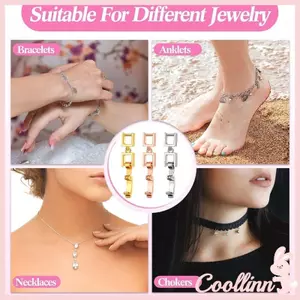 COO 5 Miếng Gấp Mở Rộng Trang Sức Khóa Vòng Cổ Vòng Tay Mở Rộng Thủ Công Trang Sức Làm Đồ Dùng Dễ Sử Dụng