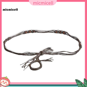 MIC _ Bohemia Hạt Handmade Dây Bện Nữ Thắt Lưng Dây Đeo Đầm Slim Dây Thắt Lưng