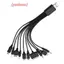 Bộ sạc cáp đa Pin Bộ chuyển đổi USB Cáp dây dữ liệu Dây cáp truyền dữ liệu USB đa năng 10 trong 1 Đa năng Đa năng