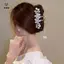 Móng vuốt tóc ngọc trai đính đá dành cho nữ Cô gái Kẹp tóc đuôi ngựa thanh lịch Phụ kiện tóc thời trang Kẹp cá mập tinh tế Quà tặng [Mina]