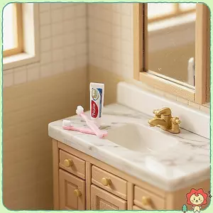 1 Bộ Búp Bê Nội Thất Nhà Búp Bê Phụ Kiện Đồ Chơi 1 / 12 Nhà Búp Bê Thu Nhỏ Cốc Mini Kem Đánh Răng Bàn Chải Đánh Răng