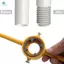 6 Cái PVC Thread Maker Tool Pipe Threader Plumbing Tool Kit Pipe Round Die Set với 3 khuôn 1 / 2 In, 3 / 4in và 1in NPT Die Set