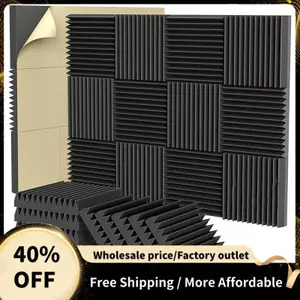 Tấm xốp âm thanh 2X12X12inch, Tấm xốp cách âm tự dính, (12 gói)
