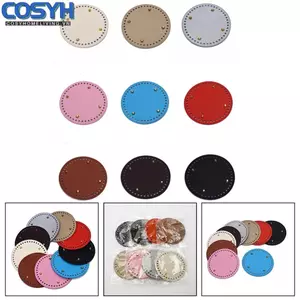 <cosyh>Knitted Bag Bottom 15x15cm Gift Multiple Colors PU Leather Durable Totes