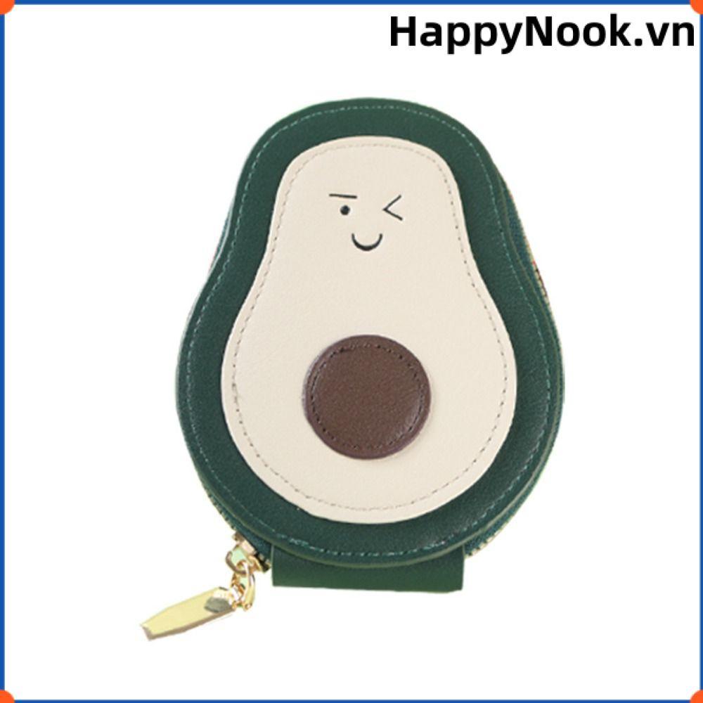 Hộp đựng thẻ ID HAPPYNOOK, Ví đựng thẻ Mini bằng da PU dung tích lớn, Phim hoạt hình sáng tạo Bơ 11 túi đựng thẻ danh thiếp dành cho nữ