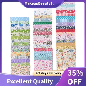 Vải chắp vá Thủ công Chất liệu Cotton Batiks Gói vuông hỗn hợp, 10 x 10cm, 50 gói