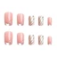 {WELV}24PCS FOR french Cat Eye Press On Nails Medium Length Nude Pink Glitter Gel
