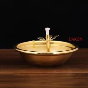 Đèn Dầu Hợp Kim DARON, Giá Đỡ Đèn Bơ Tinh Tế Chân Cao, Đèn Chân Đĩa Dầu Chống Trơn Trượt Có Thể Điều Chỉnh Đĩa Dầu Đồ Trang Trí Đèn Trang Trí