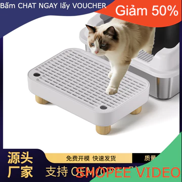 [Nhập Khẩu] Hộp vệ sinh mèo có bàn đạp, lối đi vệ sinh, hộp đựng cát, hộp thu gom cát, dụng cụ thần kỳ, bộ hộp vệ sinh m