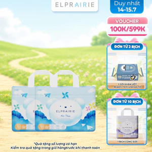 Combo 2 Tã/Bỉm Quần ELPRAIRIE Air Thin Size L 34 Miếng Nội Địa Hàn Quốc, Mỏng Nhẹ Thấm Hút Nhanh Siêu Khô Thoáng