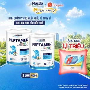 Bộ 2 Sữa Bột NESTLÉ PEPTAMENJUNIOR Thụy Sĩ Hỗ Trợ Kém Hấp Thu,Giảm Chức Năng Tiêu Hóa 400G