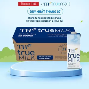 Thùng 12 hộp sữa tươi tiệt trùng TH true MILK có đường 1 L (1 L x 12)