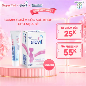 Combo Vitamin Bầu Elevit 30 Viên và Kem Chống Hăm Bepanthen Balm Dạng Kem Mỡ 30G