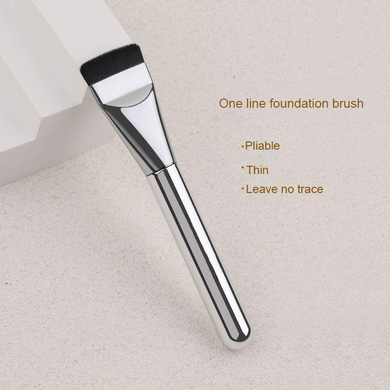 [dollpen] Bàn chải trang điểm đế da trần đầu phẳng Bàn chải trang điểm không lệch nhẹ Bàn chải nền một dòng