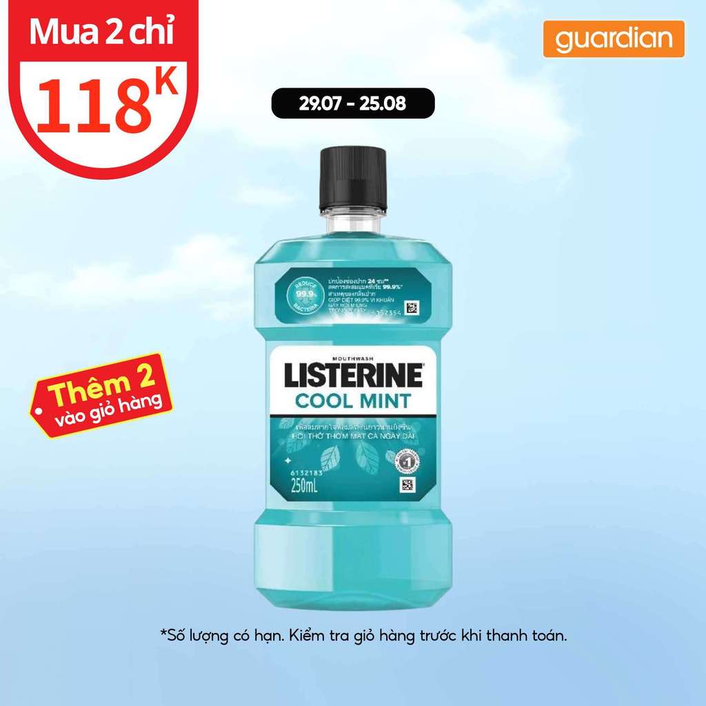 Nước Súc Miệng Bạc Hà The Mát Listerine 250Ml