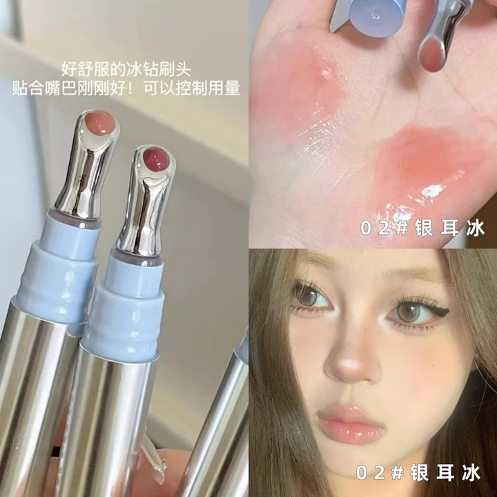 Băng Tremella siêu dịu dàng!Tinh Chất Đá Kim Cương Son Bóng Trong Suốt Lớp Gương Nước Bóng Son Bóng Son Dầu Son Môi Khỏa Thân
