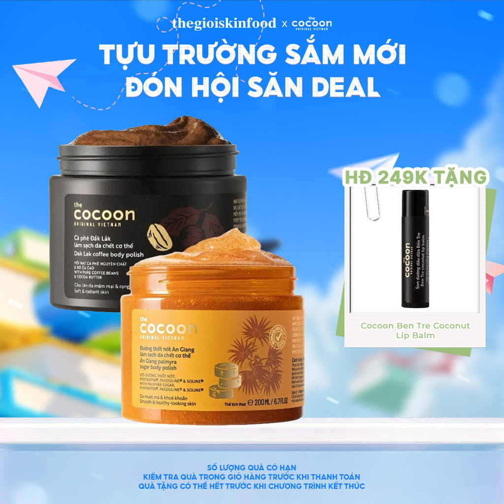 Tẩy Tế Bào Chết Body Chiết Xuất Cà Phê Dak Lak, Đường Thốt Nốt An Giang The Cocoon Dak Lak Coffee Polish ThegioiSKinfood
