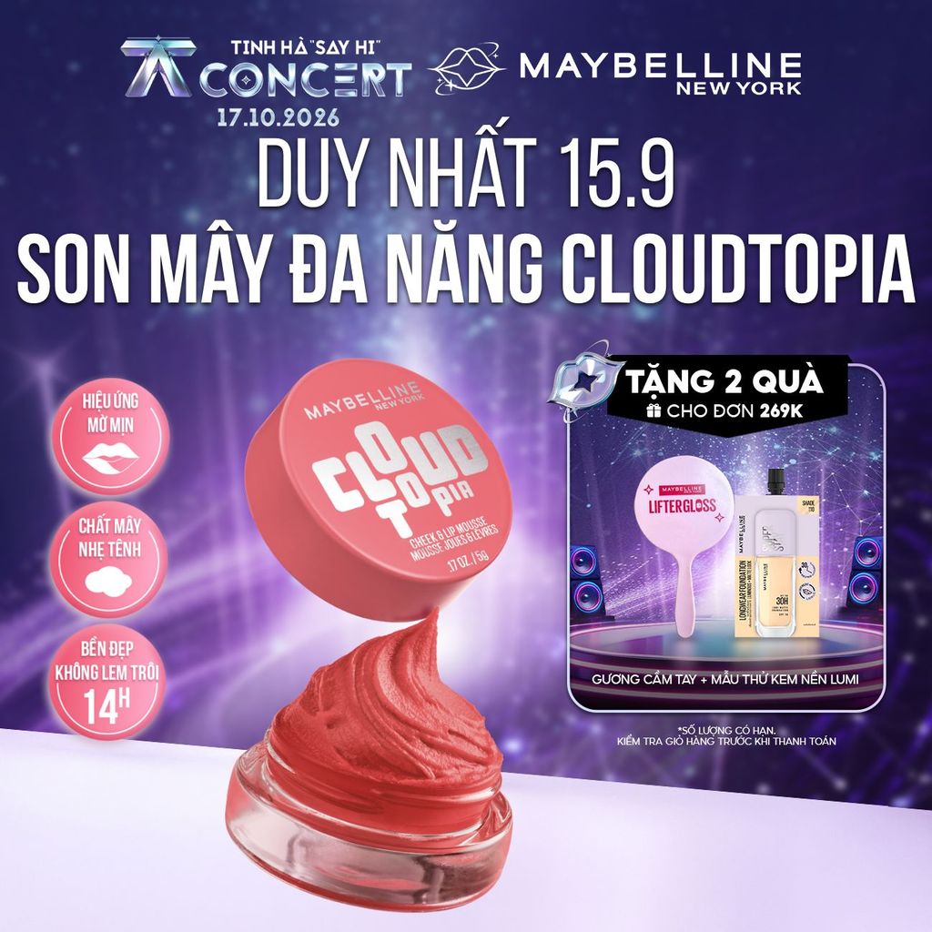 Son Mây Đa Năng Dạng Hũ Mịn Lì Bền Màu Cloudtopia Maybelline New York 5g