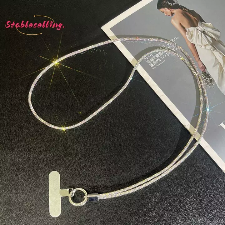 ỔN ĐỊNH Dây Điện Thoại Kim Cương Giả, Dây Điện Thoại Pha Lê Bling Bling Dây Chống Mất, Dây Điện Thoại Sáng Lấp Lánh Phụ Kiện Điện Thoại