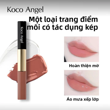 Hai Đầu Màu Giữ Son Bóng Mờ Không Đường Môi Son Bóng Không Dễ Dính Cốc Chống Phai Màu Chống Thấm Nước Son Bóng