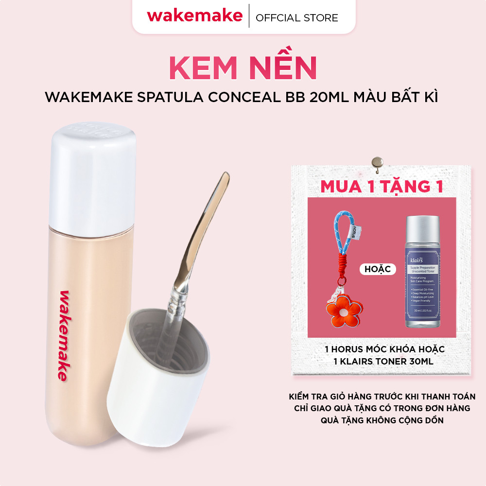 [ĐỘC QUYỀN] Kem nền WAKEMAKE Spatula Conceal BB 3 trong 1 tiện dụng 20ml