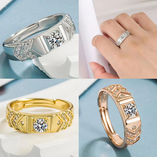 ML Nhật Bản Hàn Quốc Hợp Thời Trang Đính Kim Cương Zircon Hình Chữ V Bé Trai Mở Nhẫn Vàng Trắng Vàng Vàng Hồng Vàng Sinh Nhật Ngày Lễ Tình Nhân
