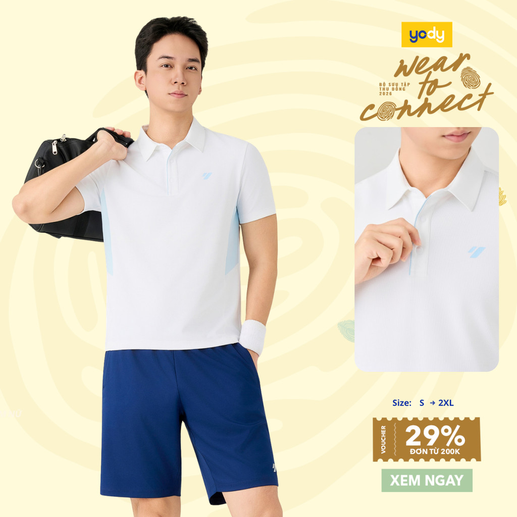 Áo Polo Sport Nam Yody Slim Phối Thân Siêu Co Giãn Mềm Mịn Thoáng Mát MAPO26A053
