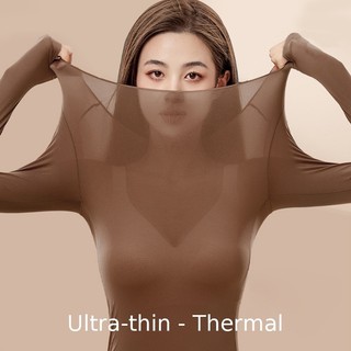 『Brelira』Đồ lót giữ nhiệt liền mạch siêu mỏng làm đẹp da nhẹ ấm áp mùa đông, áo lót trong 7A kháng khuẩn co giãn cao thoải mái