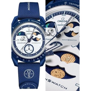 MISSION Mới ĐẾN EARTHPHASE MOONSHINE VÀNG Moonwatch Đồng hồ nam Quarz Chức năng đầy đủ Đồng hồ đeo tay dạ quang Chronograph có hộp