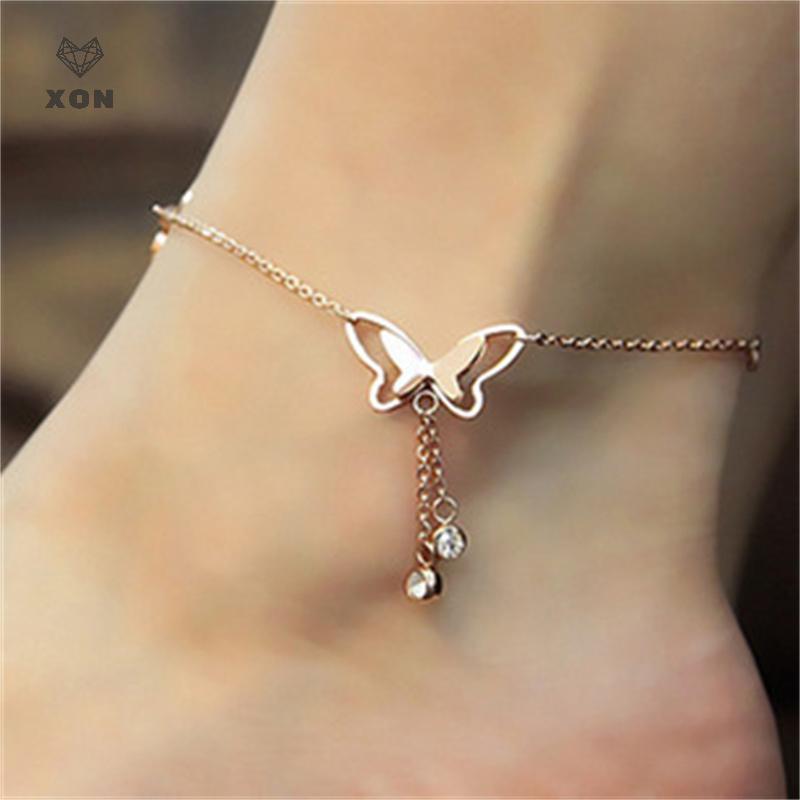 Vòng tay mắt cá chân bohemian có thể điều chỉnh, trong suốt, thích hợp cho bãi biển mùa hè - [Mina] trang sức dây chuyền mắt cá chân