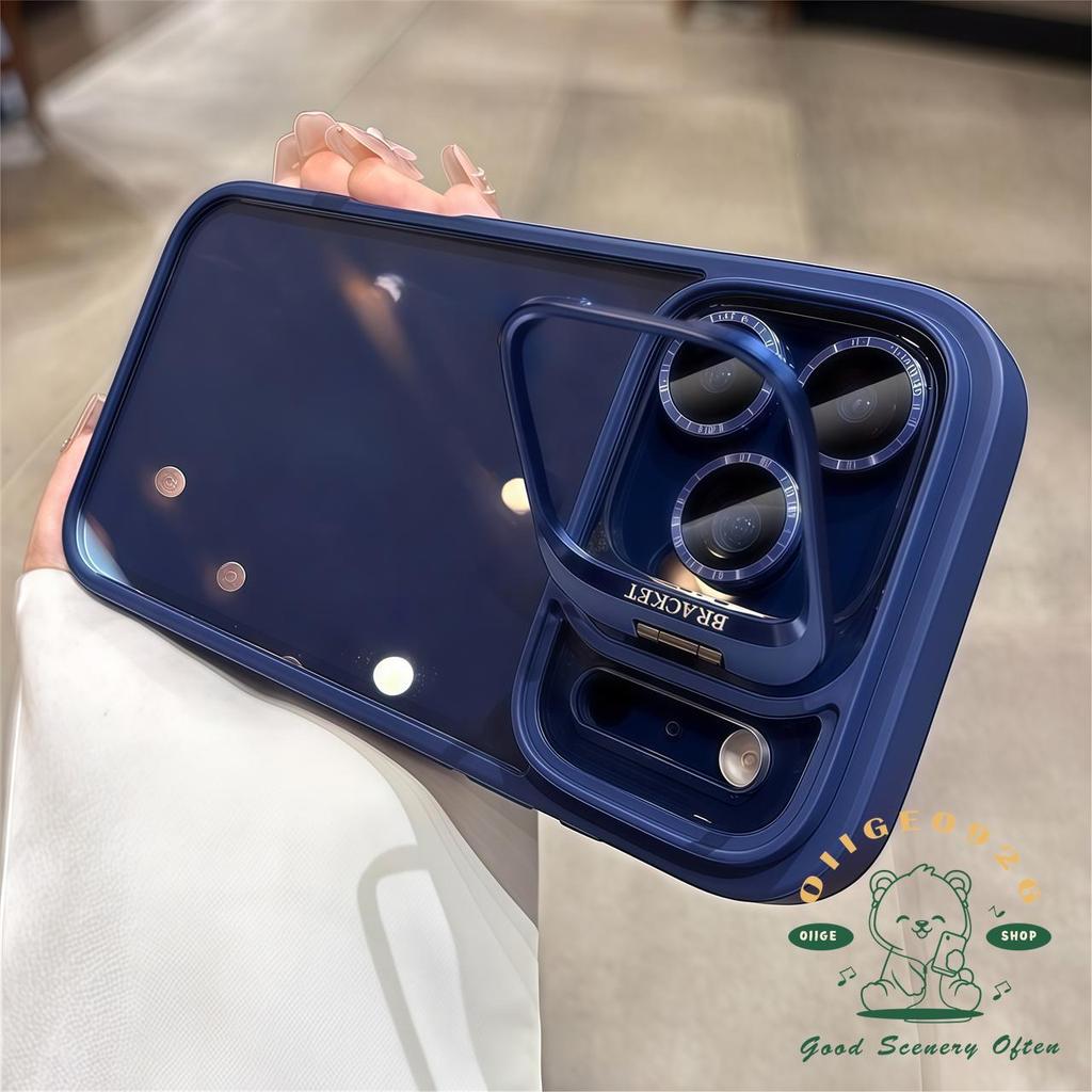 【 Ốp lưng iPhone17 】 Giá đỡ ống kính nhạy cảm màu cam Vỏ điện thoại iphone17 Pro Max 16 15 14 13 12 11 cho vỏ iPhone Vỏ mềm silicon TPU chống sốc